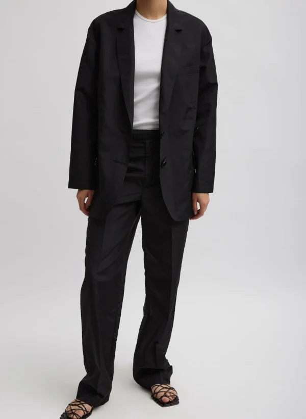 Tibi Silk Nylon Straight Leg Trouser Black Outlet