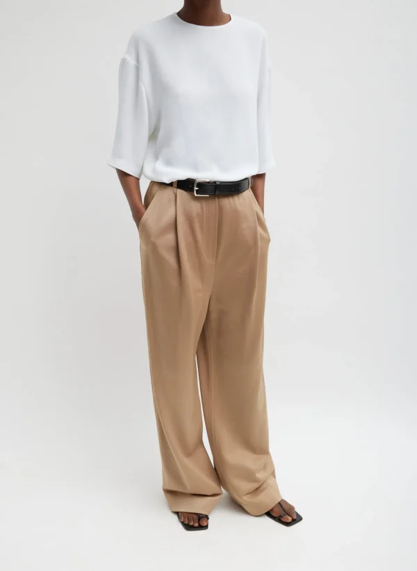 Tibi Silk Terry Pleated Pull On Pant Granola Best Sale