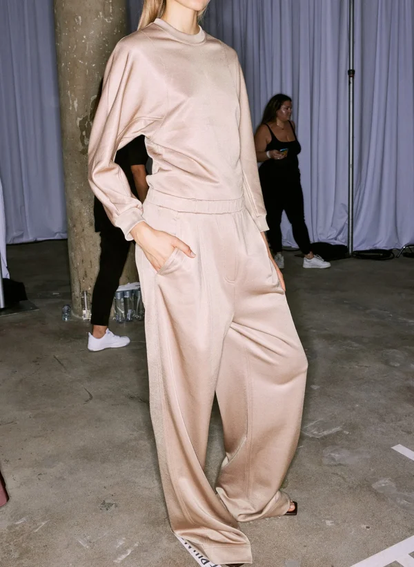 Tibi Silk Terry Sculpted Sleeve Slim Sweatshirt Granola Store
