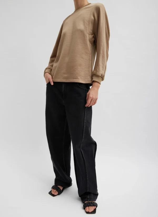 Tibi Silk Terry Sculpted Sleeve Slim Sweatshirt Granola Store
