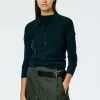Tibi Skinlike Mercerized Wool Shrunken Polo Charcoal Flash Sale