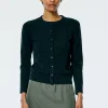 Tibi Skinlike Mercerized Wool Shrunken Cardigan Charcoal Online