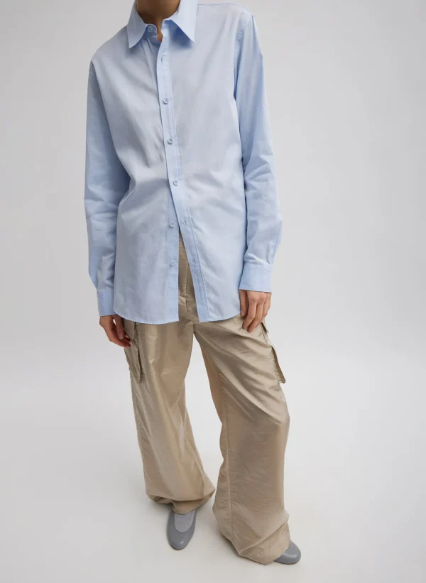 Tibi Stella Crispy Nylon Pleated Cargo Pant Desert Sand Outlet
