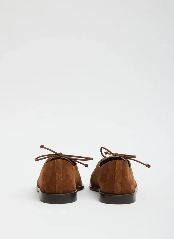 Tibi Suede Brody Square Toe Loafer Hazelnut Brown Best