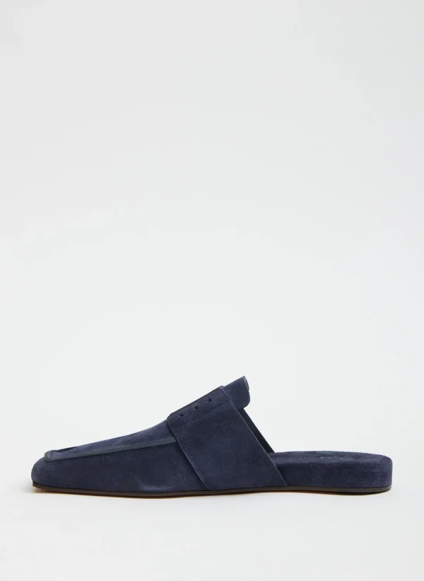 Tibi Suede Granger Slide Navy Cheap