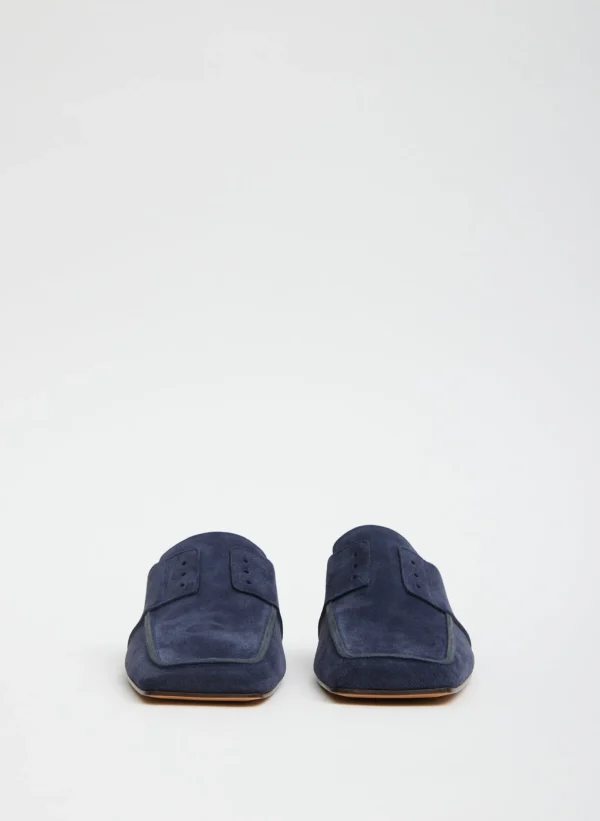 Tibi Suede Granger Slide Navy Cheap