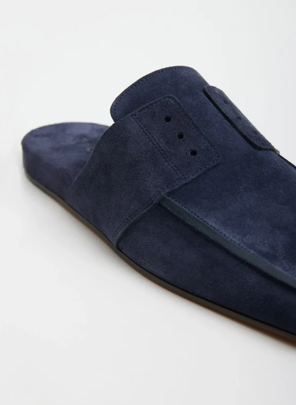 Tibi Suede Granger Slide Navy Cheap