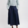 Tibi Summer Denim Circle Skirt Indigo Shop