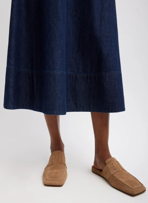Tibi Summer Denim Circle Skirt Indigo Shop