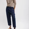 Tibi Summer Denim Cropped Slouchy Cargo Jean Indigo New