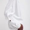 Tibi Summer Sweatshirting Polo Collar Sweatshirt White Sale
