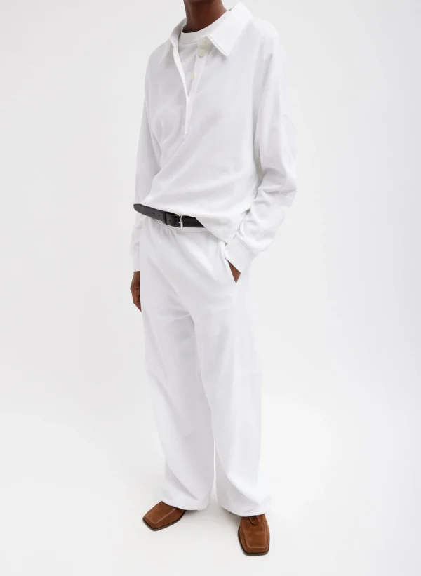 Tibi Summer Sweatshirting Polo Collar Sweatshirt White Sale