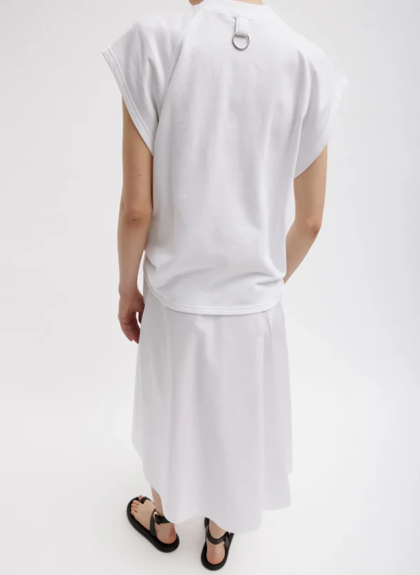 Tibi Summer Sweatshirting Sleeveless Easy Top White Shop