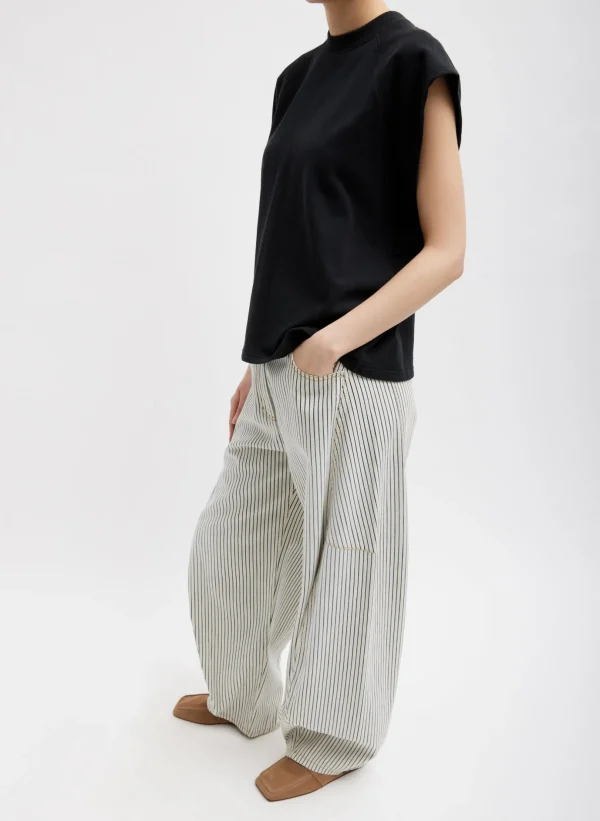 Tibi Summer Sweatshirting Sleeveless Easy Top Black Store
