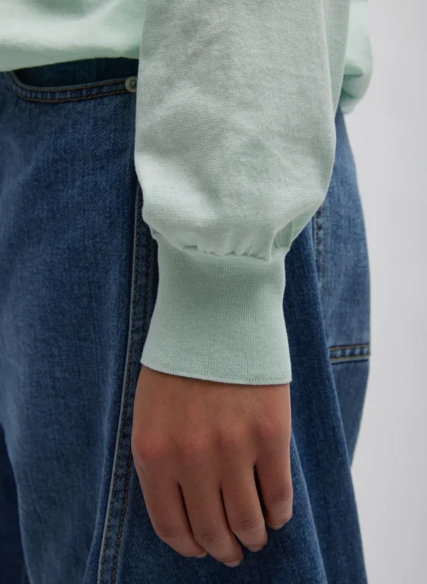 Tibi Super Fine Gauge Perfect Men's Pullover Pale Mint Fashion