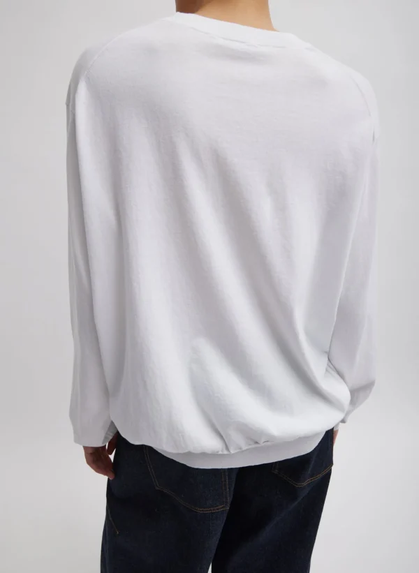 Tibi Super Fine Gauge Perfect Men's Pullover White Sale