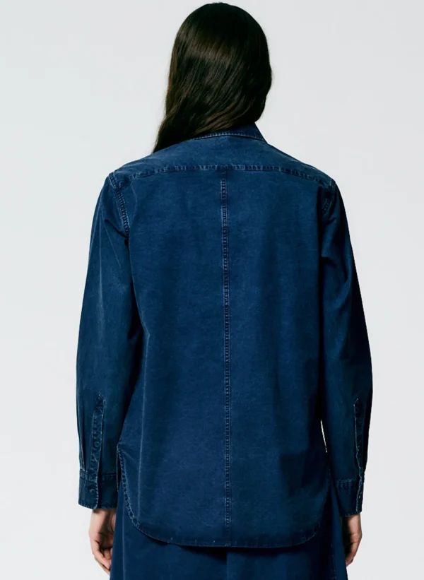 Tibi Tencel Cotton Charlie Slim Men's Shirt Blue Online