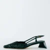Tibi Textured Victor Slingback Black New