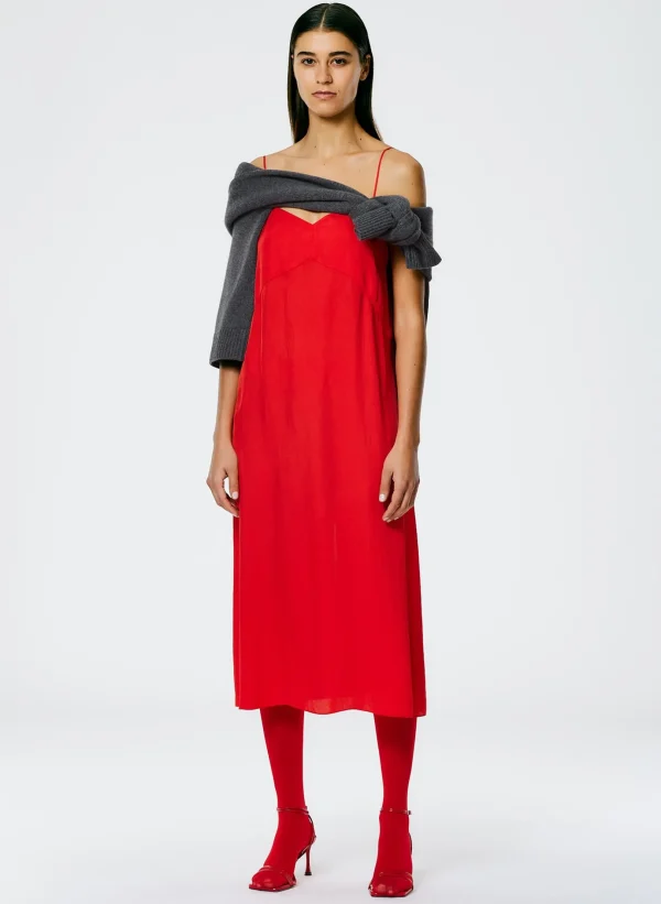 Tibi The Slip Dress Red Sale