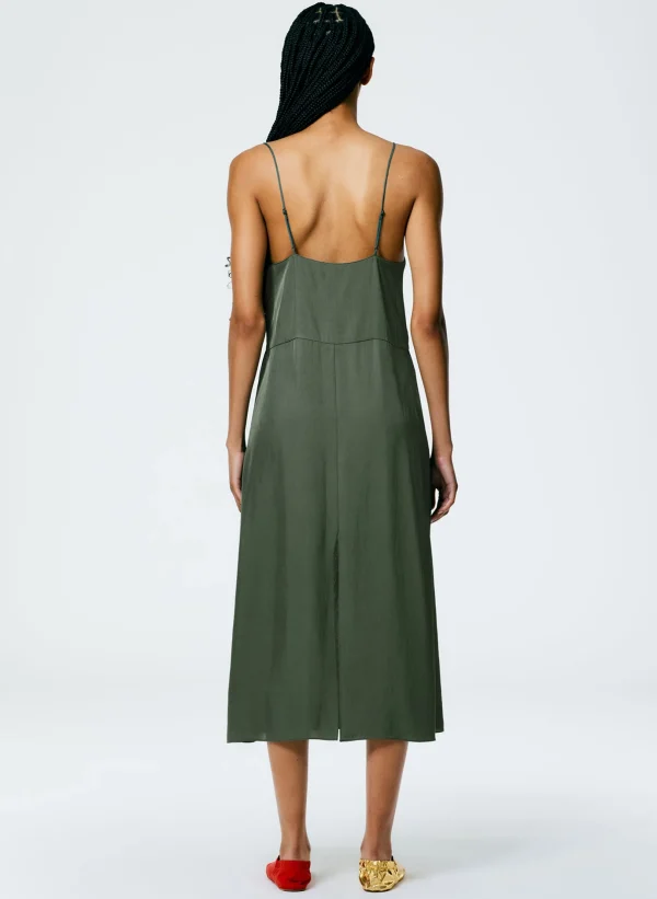 Tibi The Slip Dress Grey Pine Cheap
