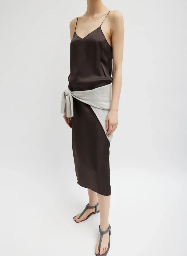 Tibi The Slip Dress Brown Fashion