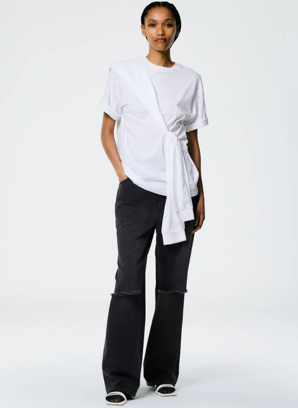 Tibi Tie T-Shirt White Cheap