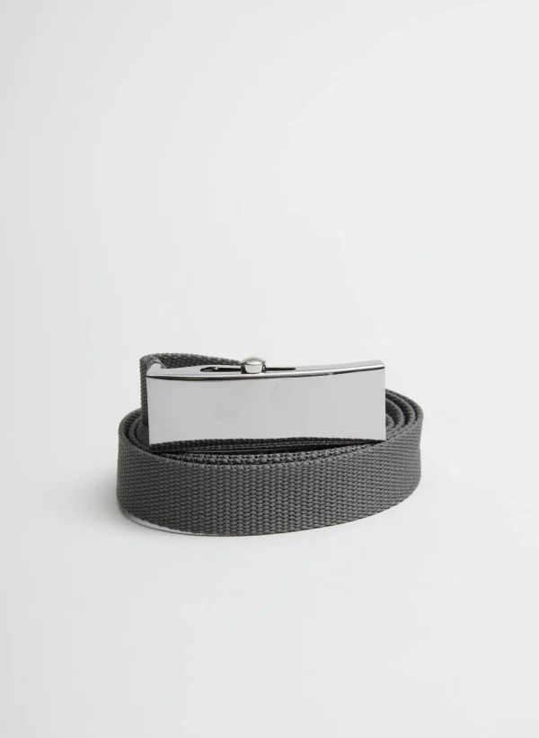 Tibi Tobian Webbing Belt Grey Hot
