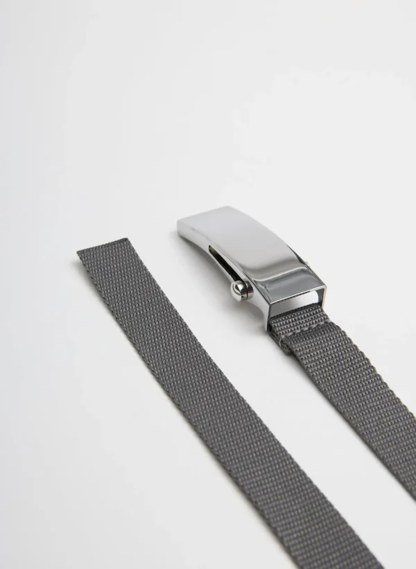 Tibi Tobian Webbing Belt Grey Hot