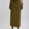 Tibi Tropical Wool Maxi Trouser Skirt Dark Hazel Store