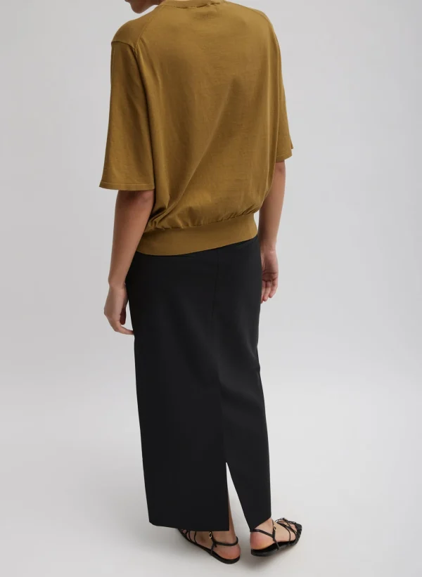 Tibi Tropical Wool Maxi Trouser Skirt Black Best