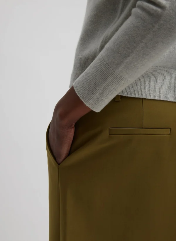 Tibi Tropical Wool Maxi Trouser Skirt Dark Hazel Store