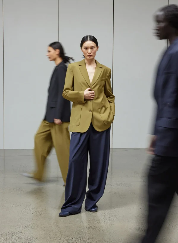 Tibi Tropical Wool Stella Pant Navy Cheap
