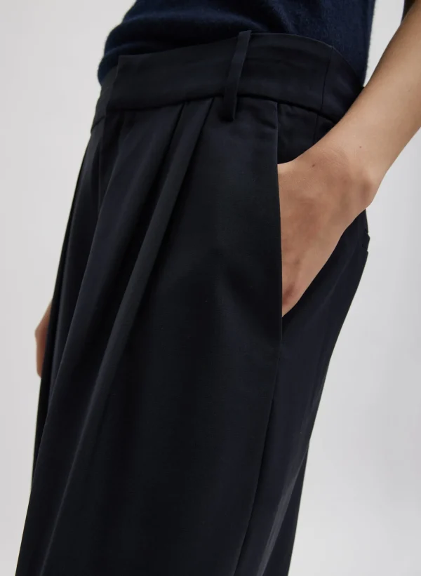 Tibi Tropical Wool Stella Pant Navy Cheap