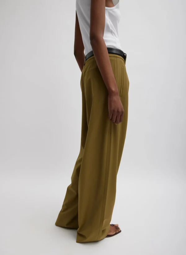 Tibi Tropical Wool Stella Pant Dark Hazel Clearance