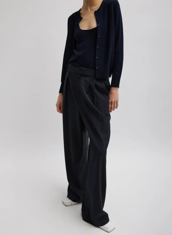 Tibi Tropical Wool Stella Pant Navy Cheap