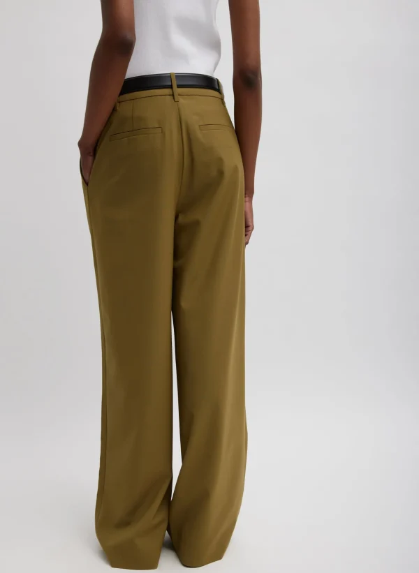 Tibi Tropical Wool Stella Pant Dark Hazel Clearance