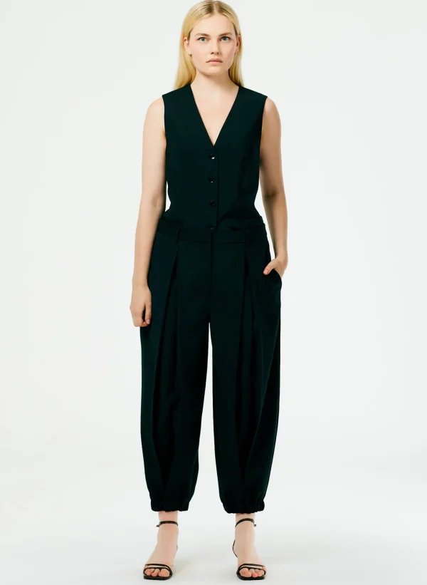 Tibi Tropical Wool Vest Black Online