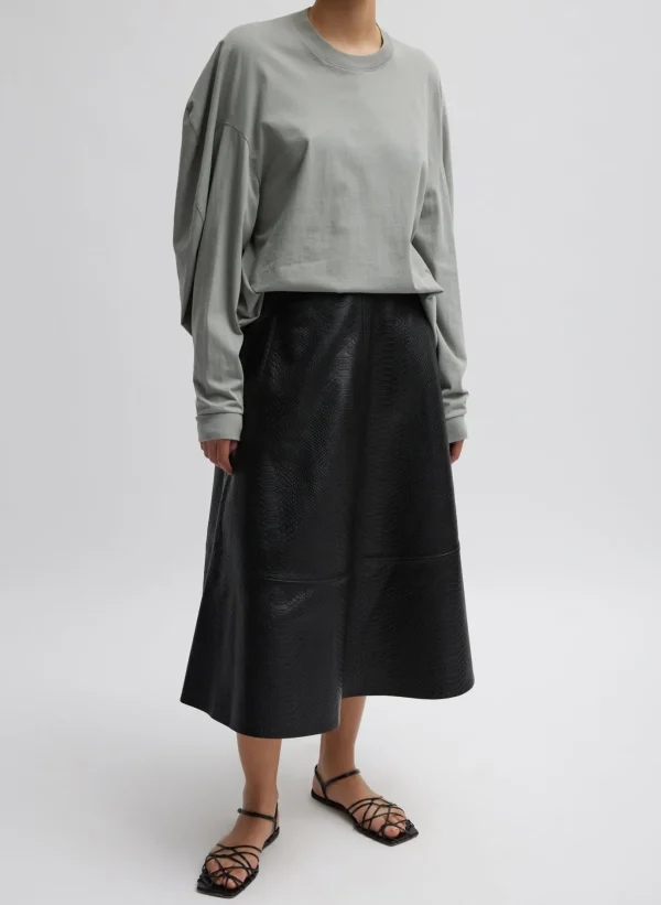 Tibi T-Shirt Circular Top Pumice Grey Hot