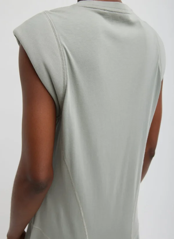 Tibi T-Shirt Sleeveless Dress Pumice Grey New