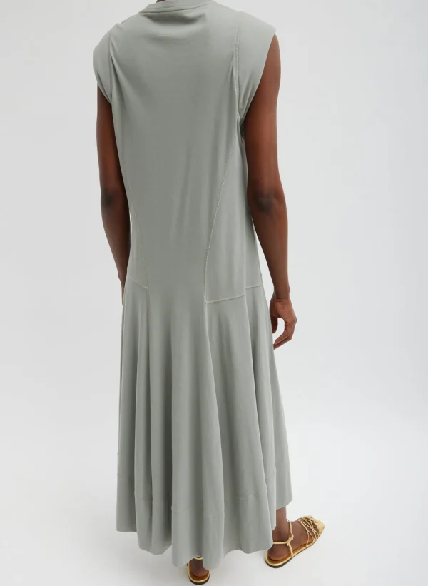 Tibi T-Shirt Sleeveless Dress Pumice Grey New