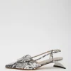 Tibi Victor Embossed Snake Slingback Grey Embossed Snake Fashion