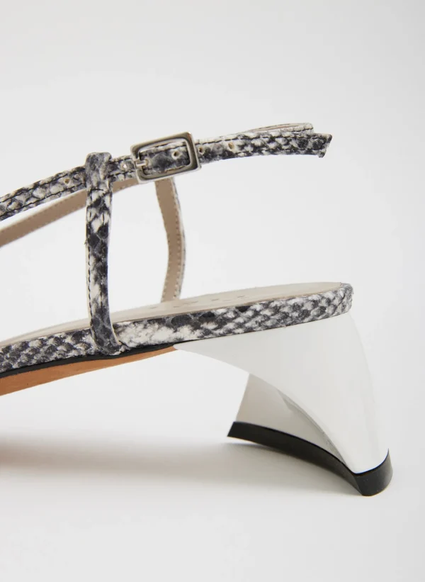 Tibi Victor Embossed Snake Slingback Grey Embossed Snake Fashion