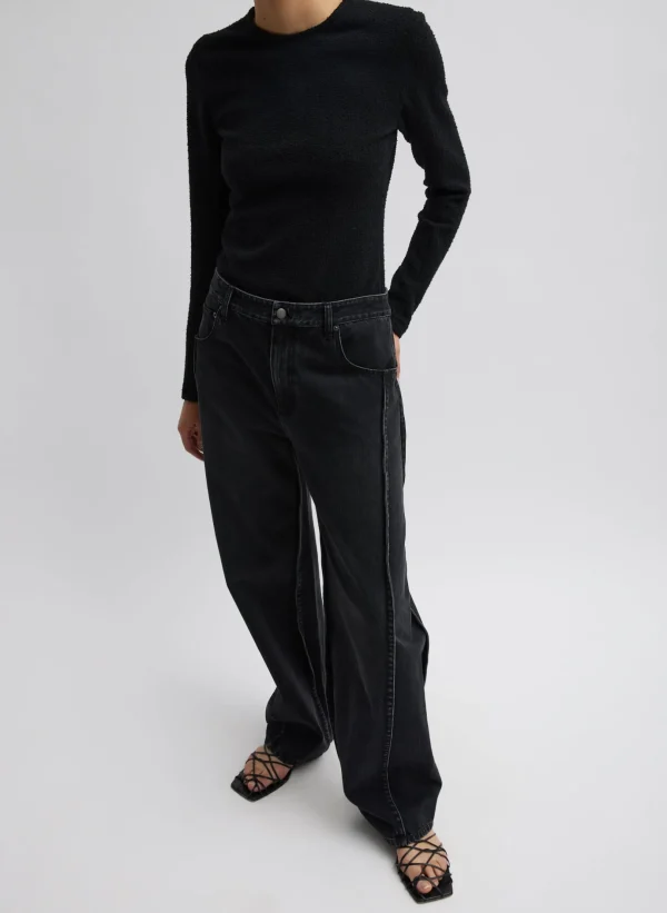 Tibi Denim Tuck Jean Vintage Black Hot