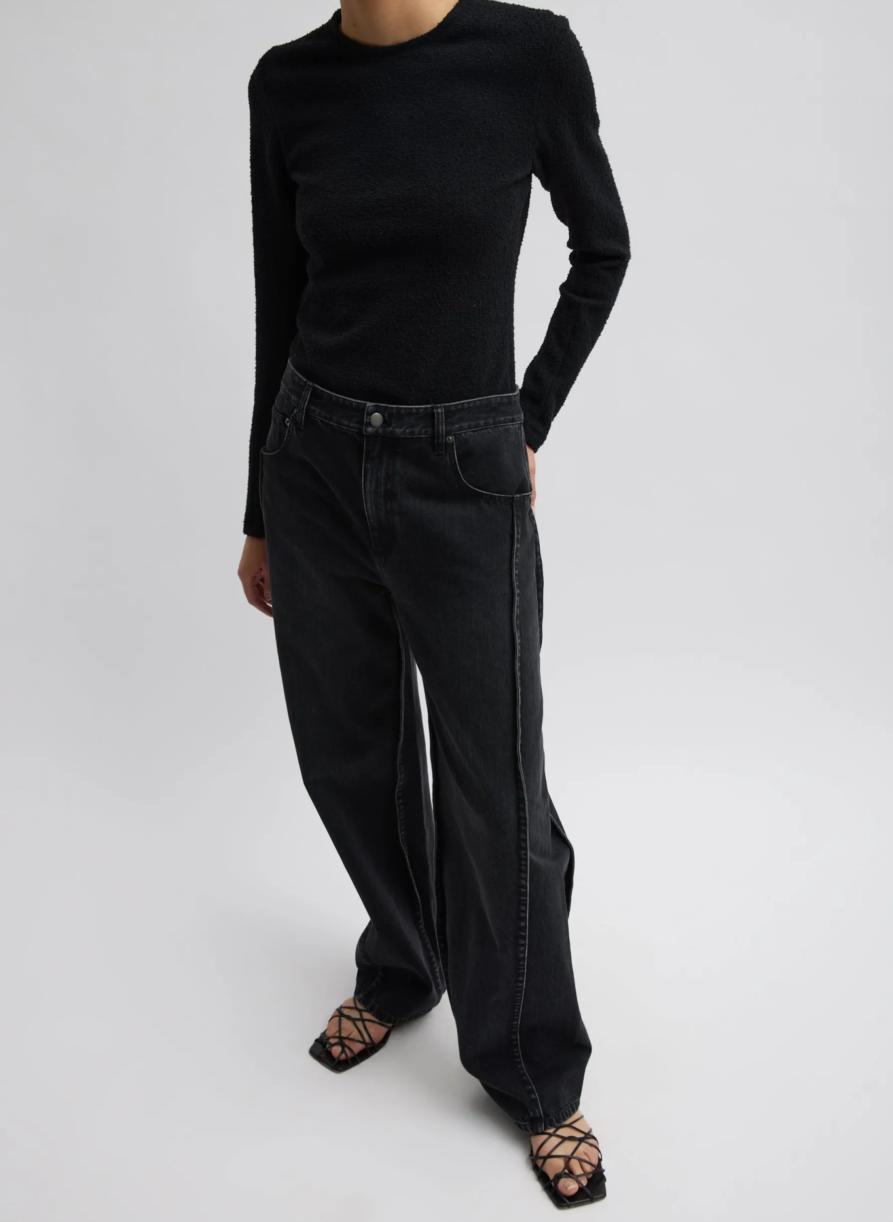 Tibi Denim Tuck Jean Vintage Black Hot