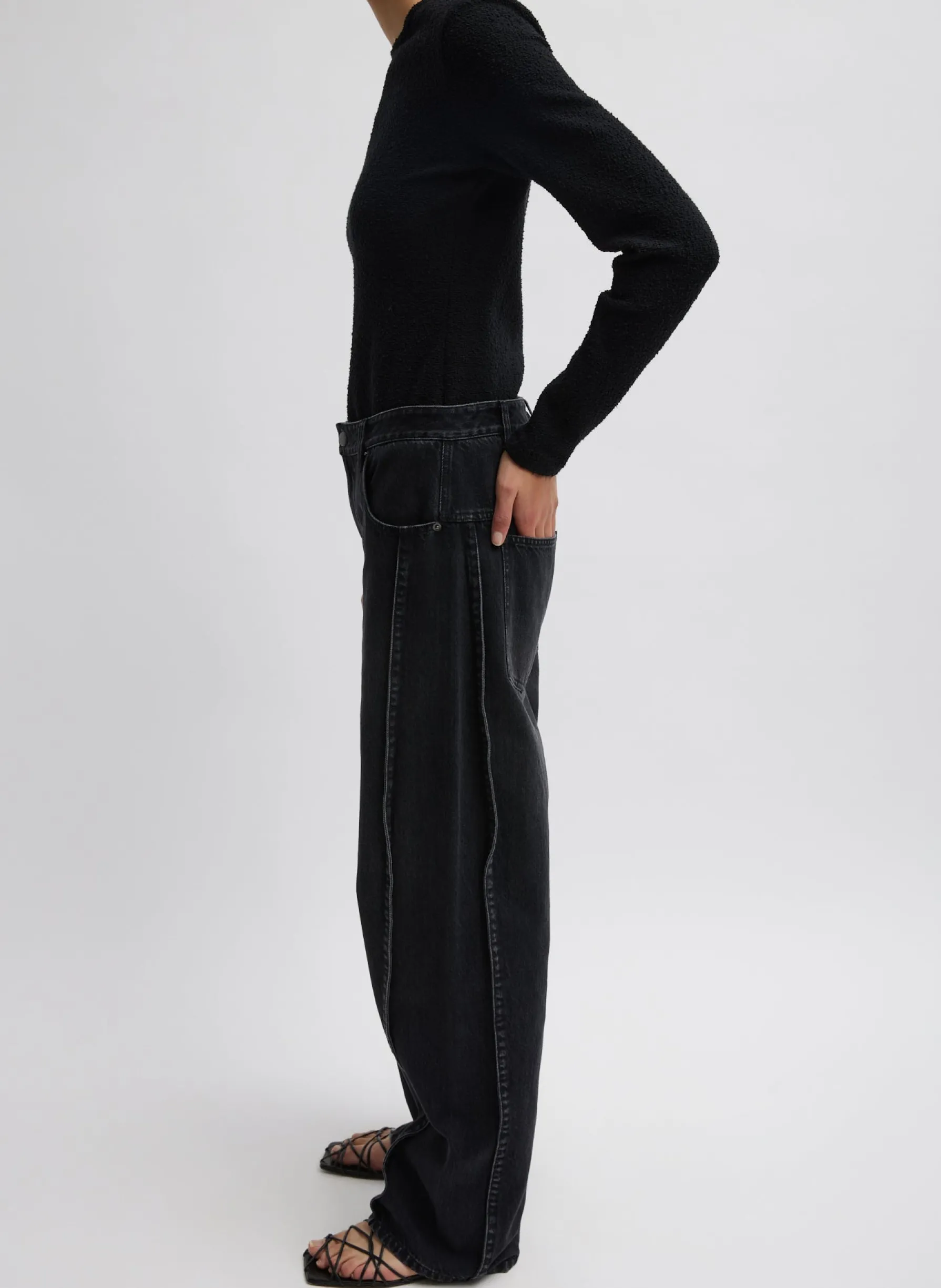 Tibi Denim Tuck Jean Vintage Black Hot
