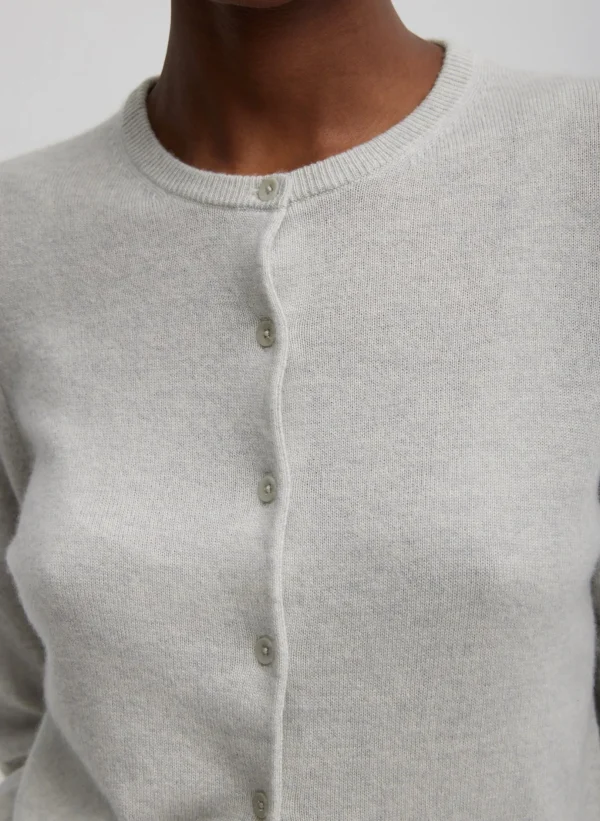 Tibi Washable Cashmere Shrunken Cardigan Light Heather Grey Cheap