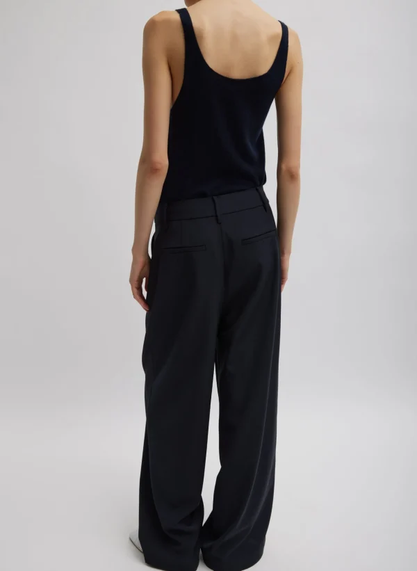 Tibi Washable Cashmere Tank Sweater Navy Discount