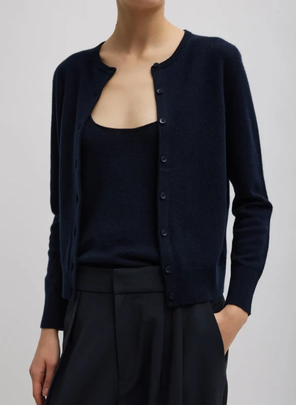 Tibi Washable Cashmere Tank Sweater Navy Discount
